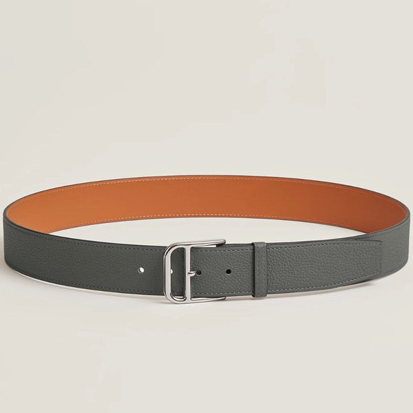 HM Silver 35mm Romain Belt Meyer Gray Leather 188402