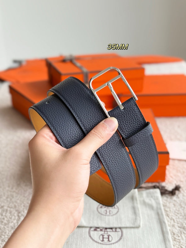 HM 35mm Romain Belt Midnight Blue Leather 188399