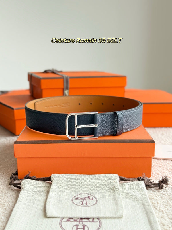 HM 35mm Romain Belt Midnight Blue Leather 188399