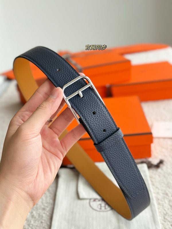 HM 35mm Romain Belt Midnight Blue Leather 188399