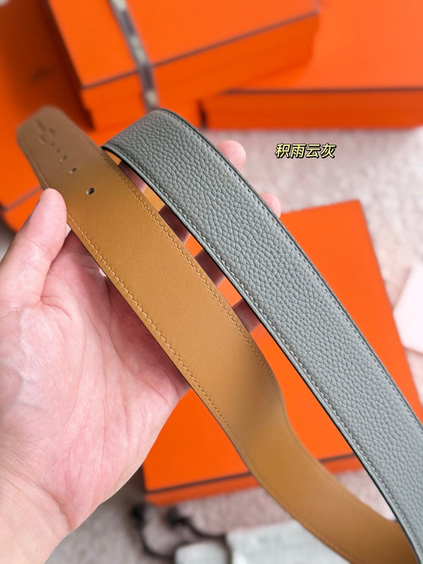 HM 35mm Romain Belt Meyer gray Leather 188394