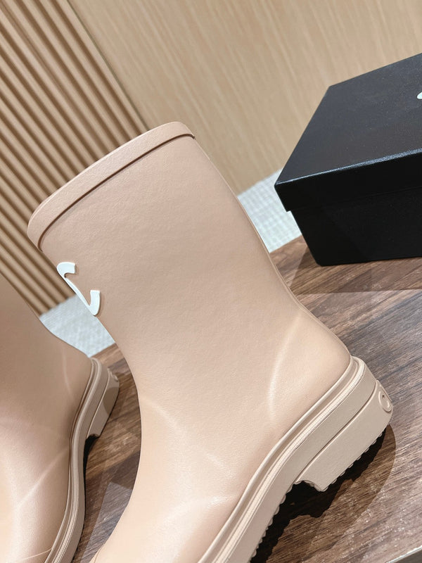 CC RAIN BOOTS BEIGE CREAM TPU WITH WHITE LOGO