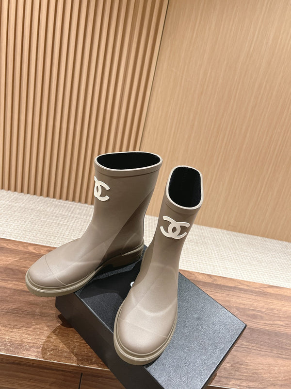 CC RAIN BOOTS GREY TPU WITH WHITE LOGO