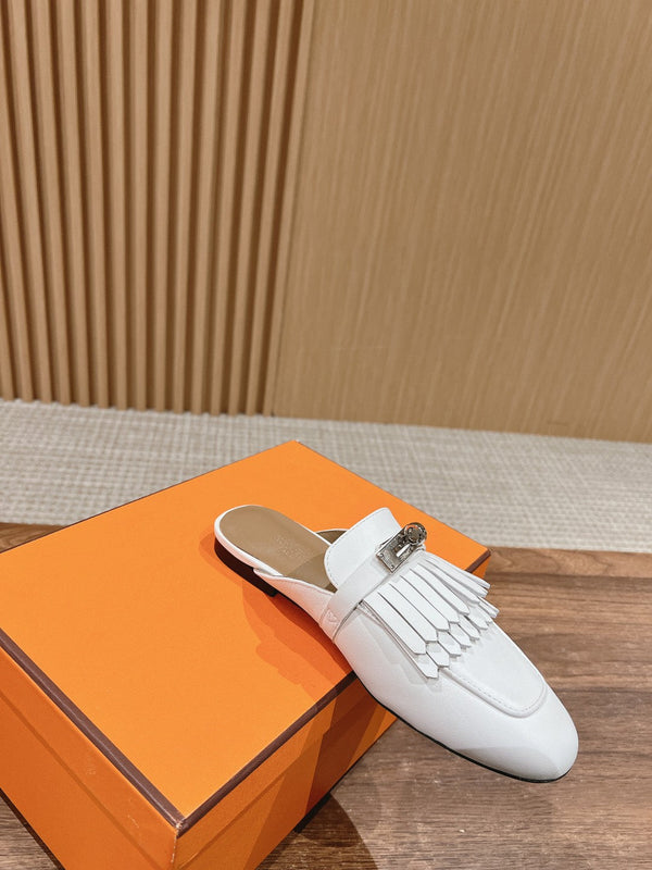 OZ Mule Frange Bianche