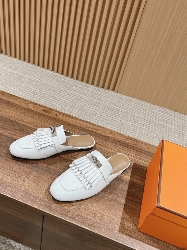 OZ Mule Frange Bianche