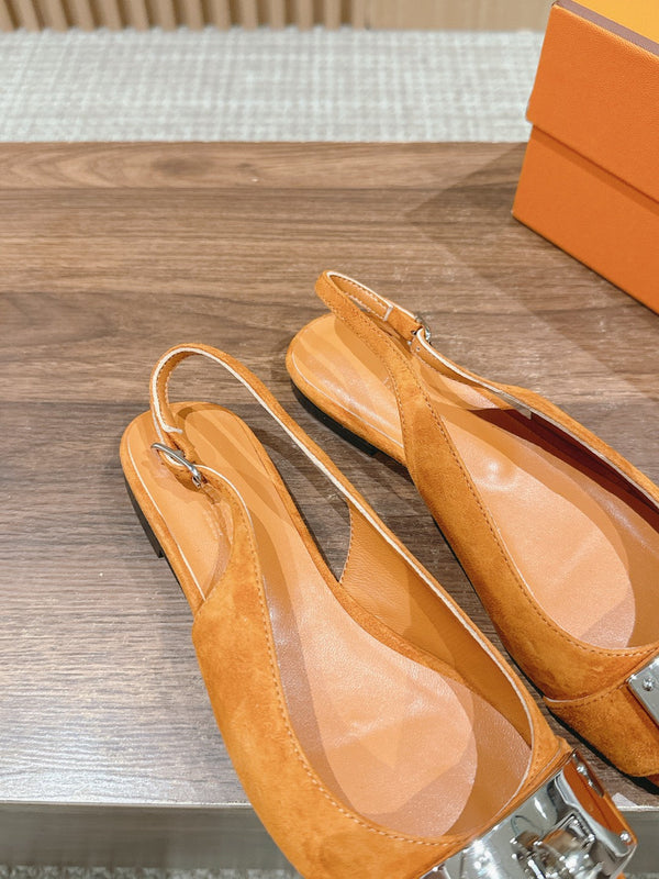Innocente Slingback Suede Goatskin Orange