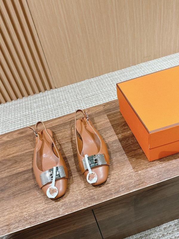 Innocente Slingback Suede Goatskin Brown