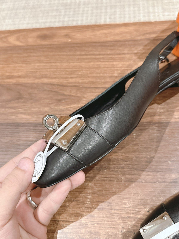 Innocente Slingback Suede Goatskin Nero