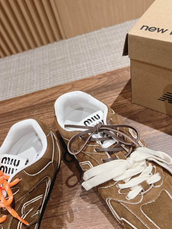 Miu Balance 530 SL Sneakers Dark Brown Suede