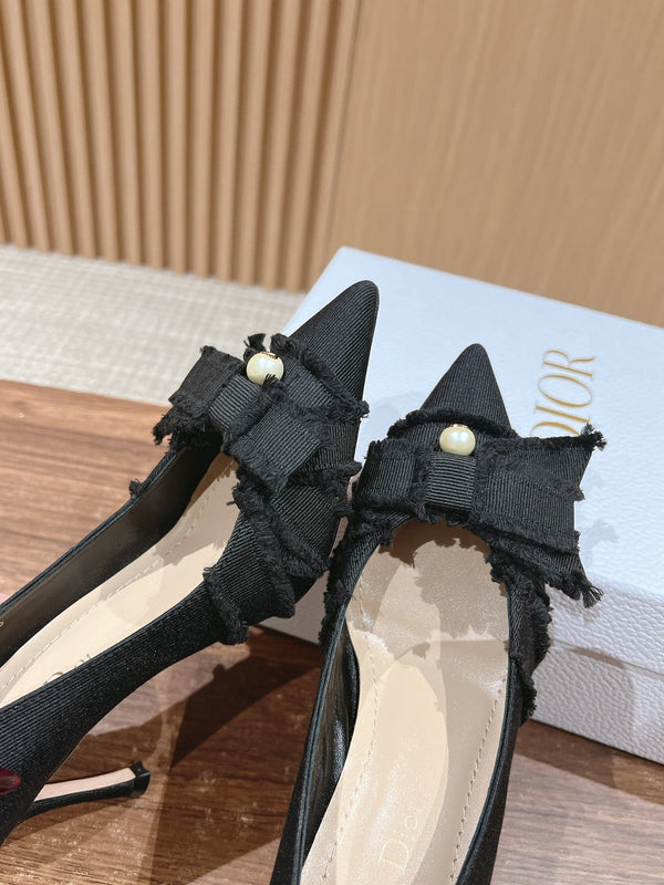 cd adiorable pump 80 blakc grosgrain beige pelle di agnello