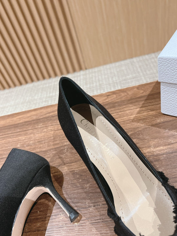 cd adiorable pump 80 blakc grosgrain beige pelle di agnello