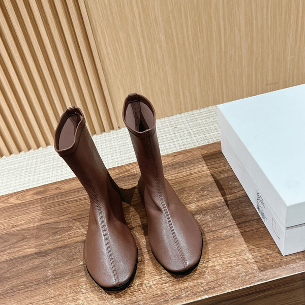 The Row Mid Sock Boots Brown Sheepskin 427972