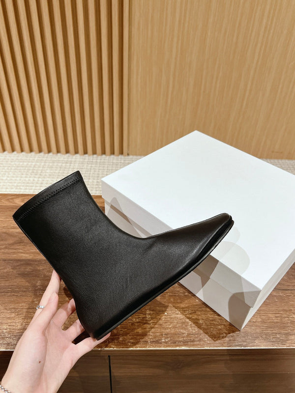 The Row Mid Sock Boots Black Sheepskin 427974