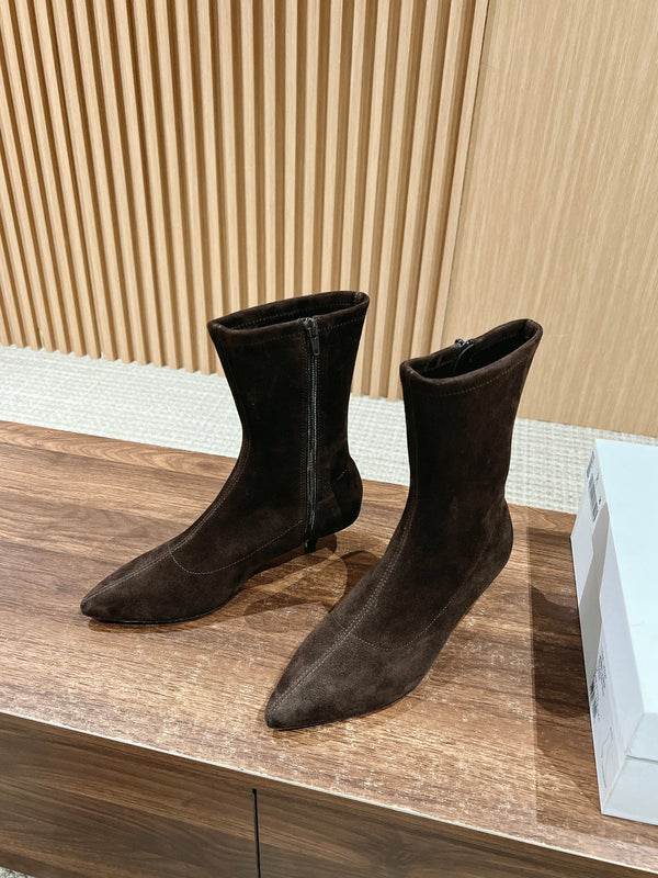 The Row Pointed-toe Ankle Boots 35mm Black Suede 427975