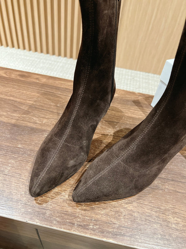 The Row Pointed-toe Ankle Boots 35mm Black Suede 427975