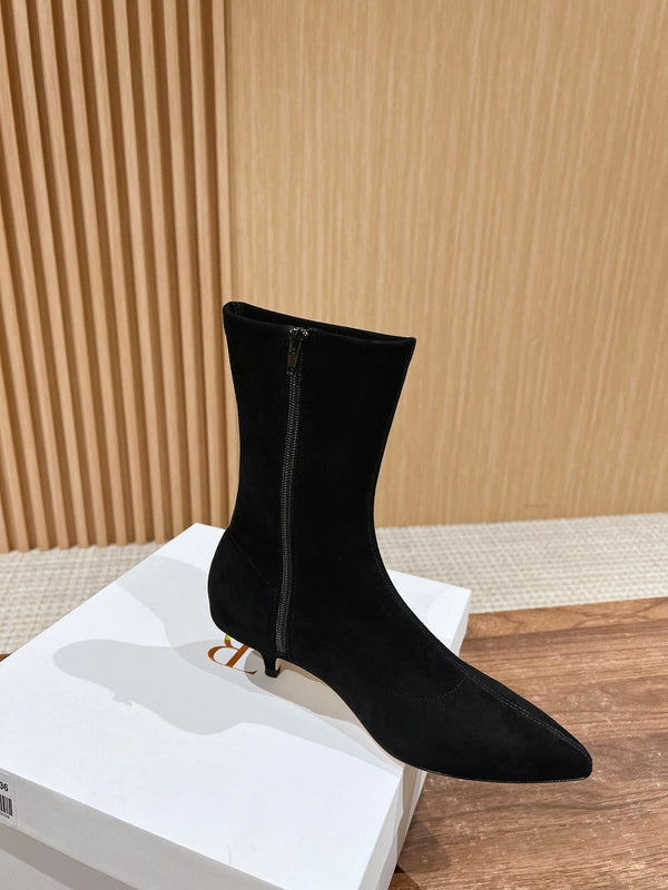 The Row Pointed-toe Ankle Boots 35mm Black Suede 427976