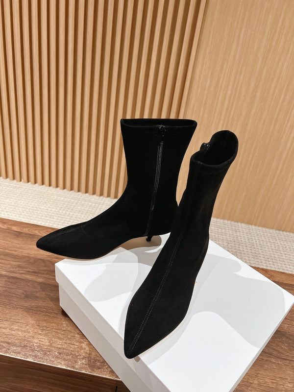 The Row Pointed-toe Ankle Boots 35mm Black Suede 427976