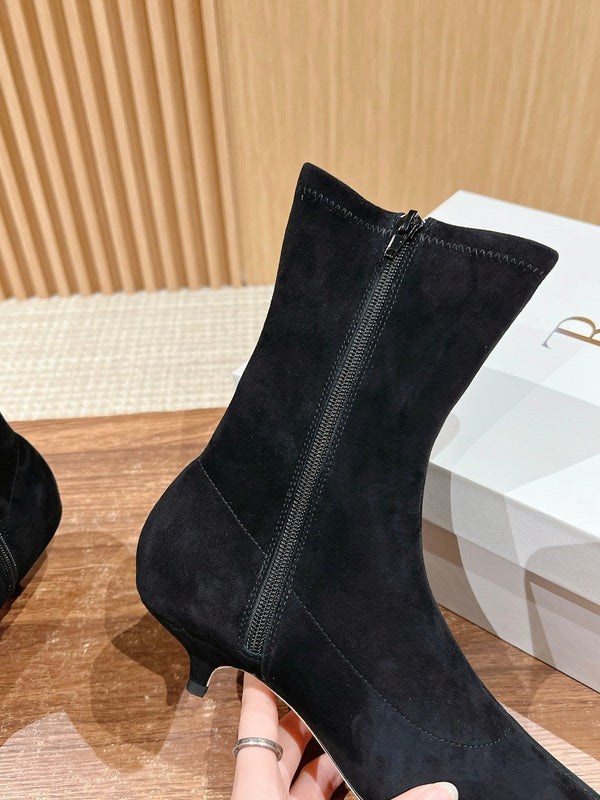 The Row Pointed-toe Ankle Boots 35mm Black Suede 427976