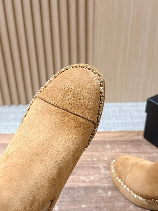 CC 25 Chelsea Ankle Boots With Chain 85mm Beige Suede 428221