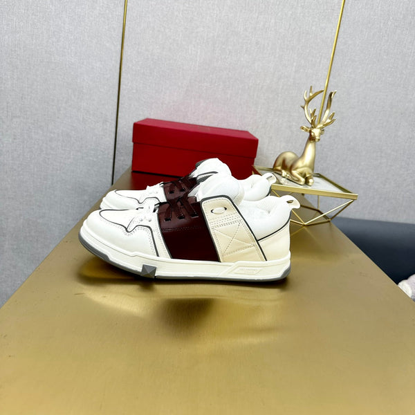 One Stud Sneaker Garavani Calfskin Fabric Burgundy White