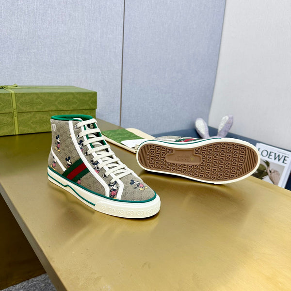 GG TENNIS 1977 SNEAKERS ALTE IN TELA TORTILLA CON MOTIVO DI TOPOLINO