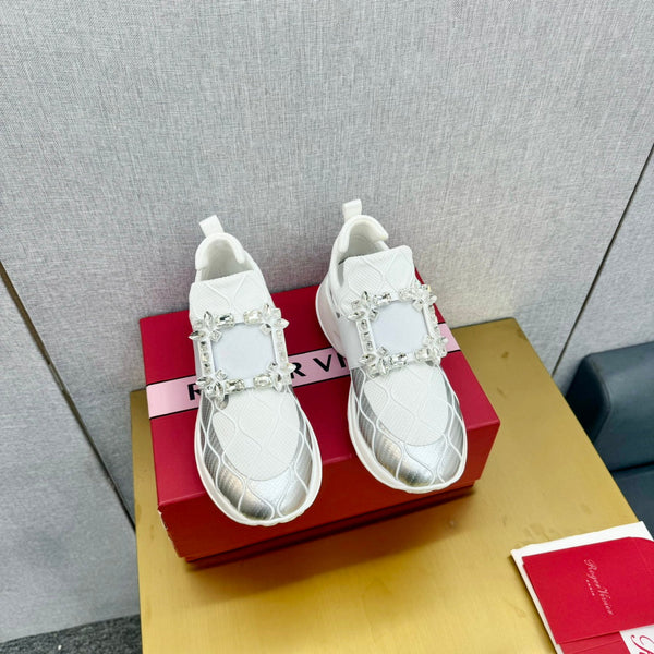 Viv Sneaker Silver White Patent Leather 342404