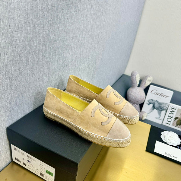 espadrilles beige and plaster suede