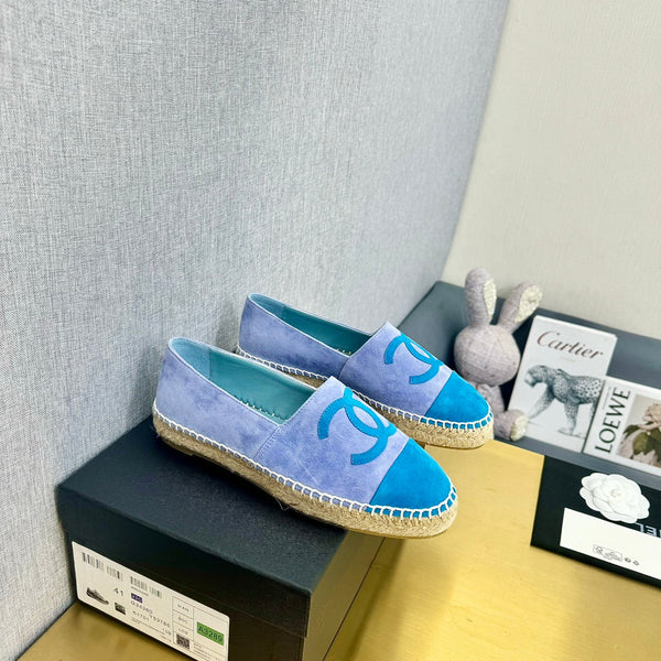 espadrilles purple blue and azure blue suede