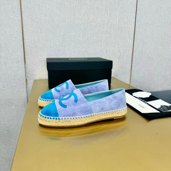 espadrilles purple blue and azure blue suede