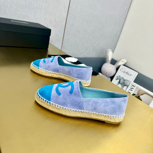 espadrilles purple blue and azure blue suede