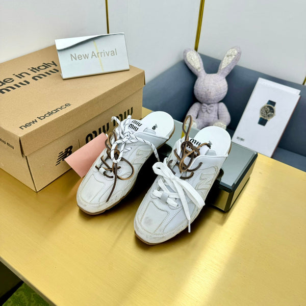 Miu x NB 530 SL Mules White Leather 855113
