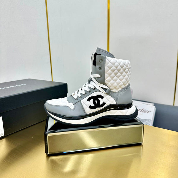 ATHLETIC SHOES IN WHITE MIX ASH GRAY CALFSKIN