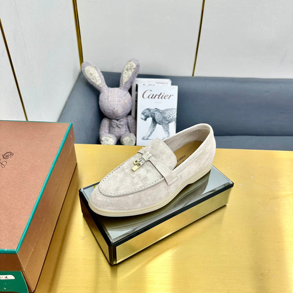 LP Summer Charms Walk Loafers White Suede  994496