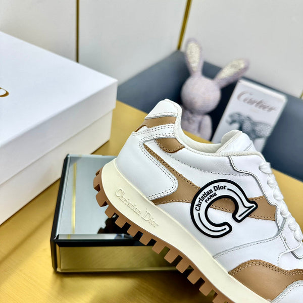 CD C'est Dior Sneaker White Mix Brown Cowhide  111734