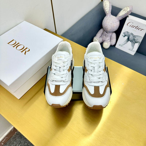 CD C'est Dior Sneaker White Mix Brown Cowhide  111734