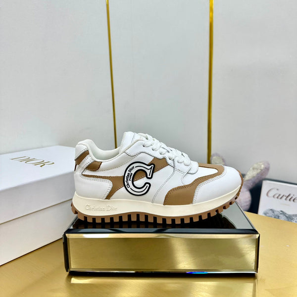 CD C'est Dior Sneaker White Mix Brown Cowhide  111734