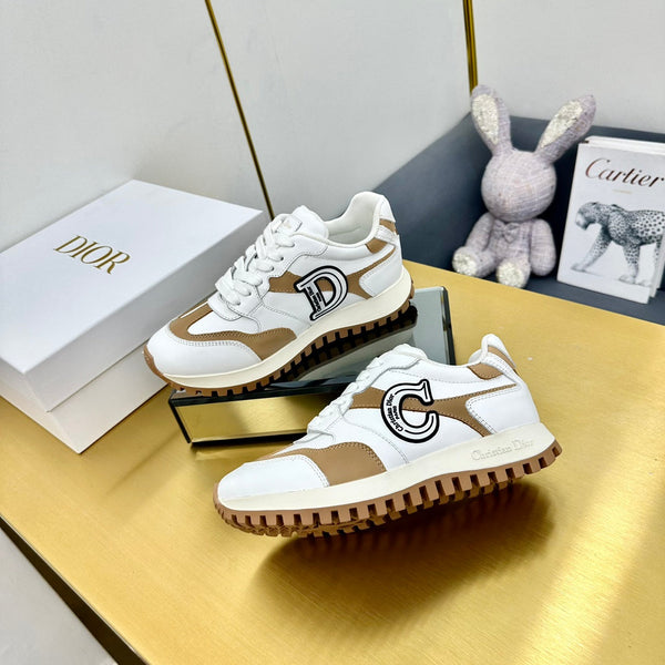 CD C'est Dior Sneaker White Mix Brown Cowhide  111734