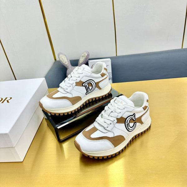 CD C'est Dior Sneaker White Mix Brown Cowhide  111734