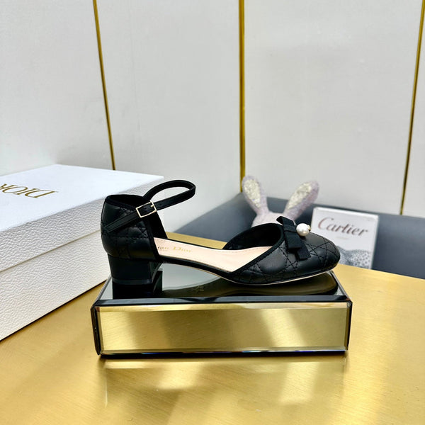 CD Ballet Slingback Pump 50MM In Black Quilted Calfskin 111026