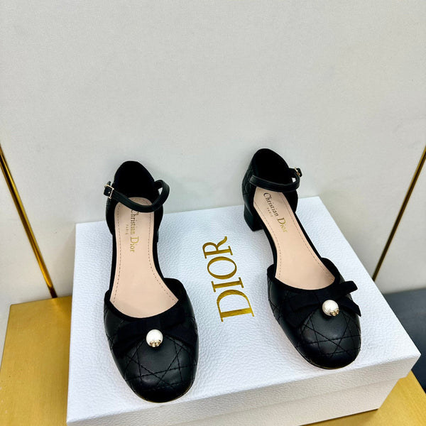 CD Ballet Slingback Pump 50MM In Black Quilted Calfskin 111026