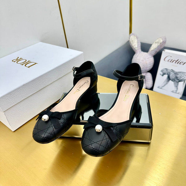 CD Ballet Slingback Pump 50MM In Black Quilted Calfskin 111026