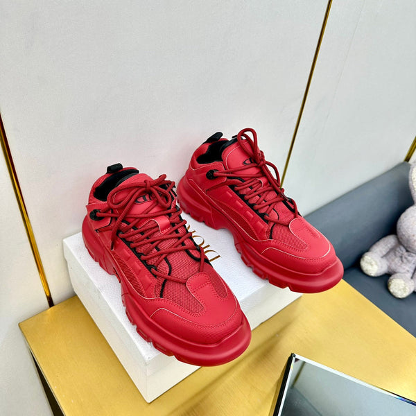 CD Sneaker 50mm In Red Cowhide And Mesh Fabric 111467