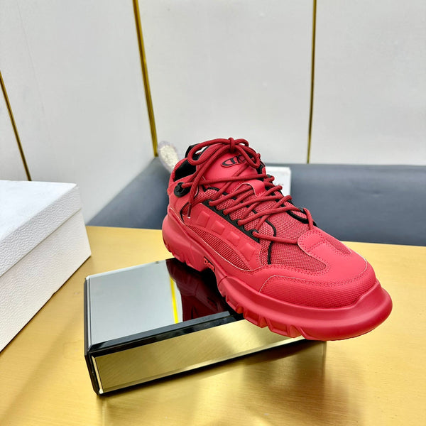 CD Sneaker 50mm In Red Cowhide And Mesh Fabric 111467