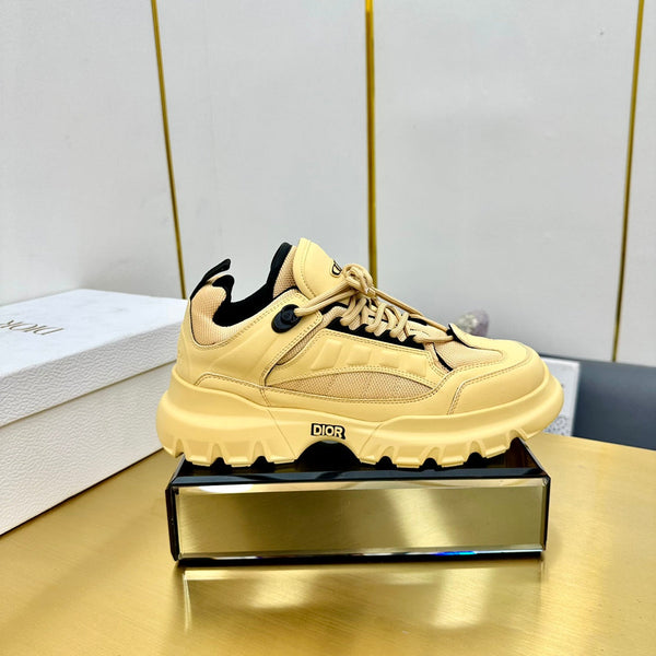 CD Sneaker 50mm In Light Yellow Cowhide And Mesh Fabric 111471