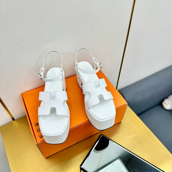 HM Platform Slingback White Calfskin 370756