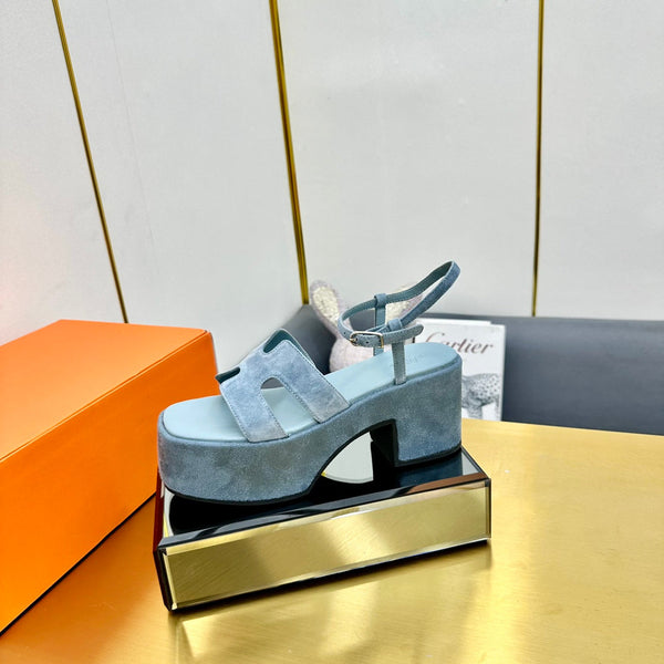 HM Platform Slingback Blue Suede 370763