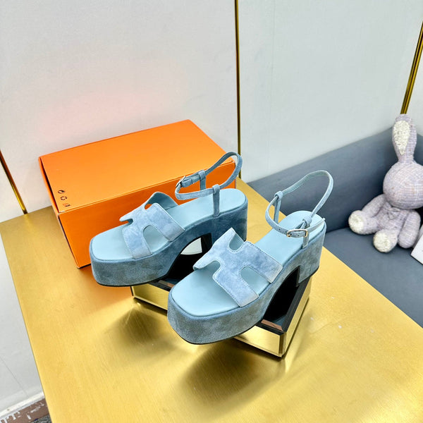 HM Platform Slingback Blue Suede 370763