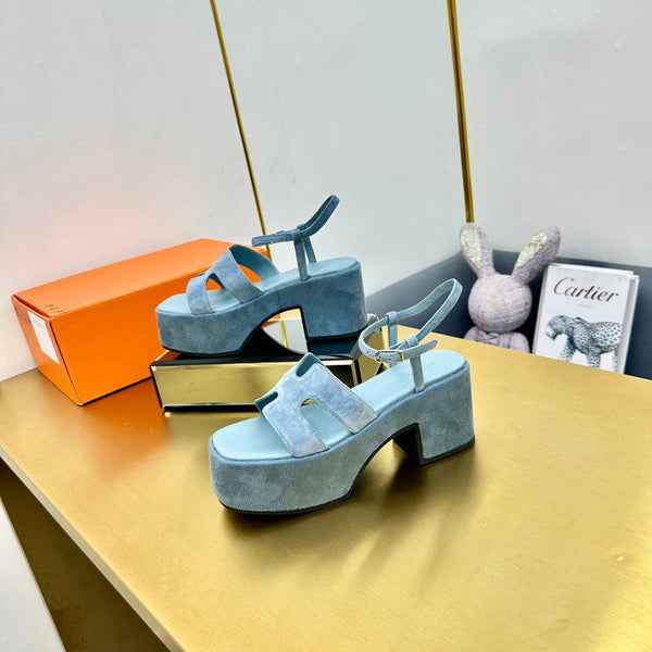 HM Platform Slingback Blue Suede 370763