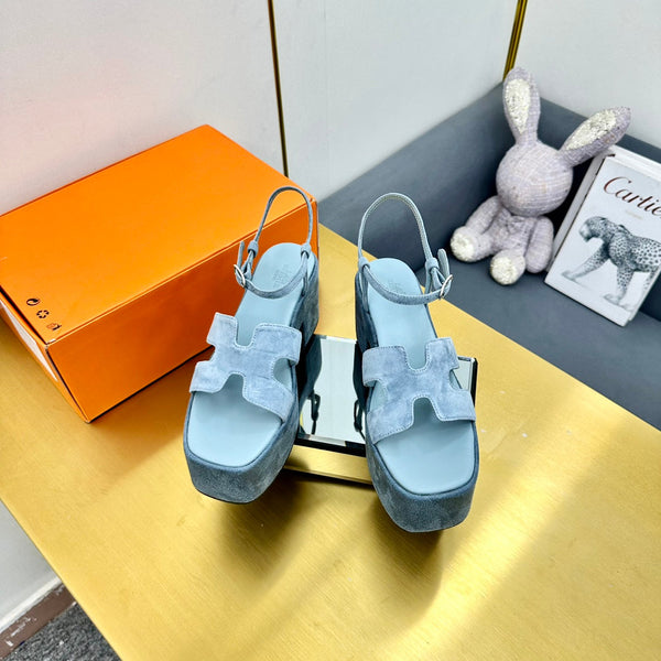 HM Platform Slingback Blue Suede 370763