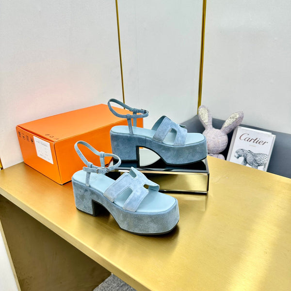 HM Platform Slingback Blue Suede 370763